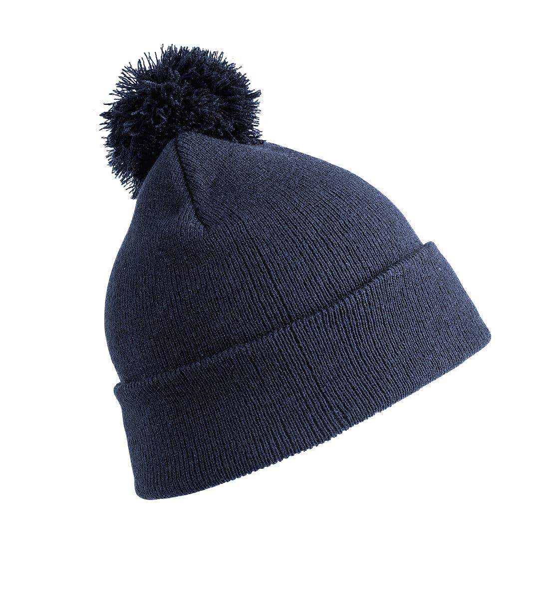 Result Winter Jr PomPom Beanie Hat in Navy Blue (Product Code: RC028J)