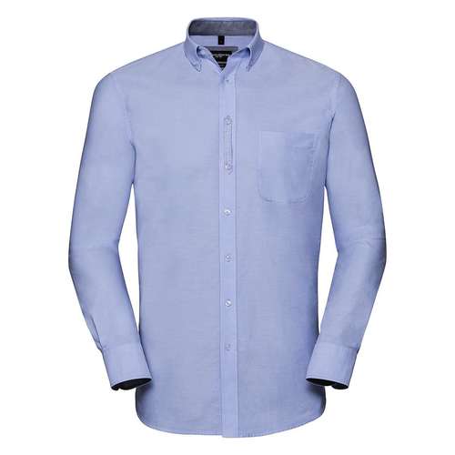 Russell Collection Tailored Washed Long-Sleeve Oxford Shirt