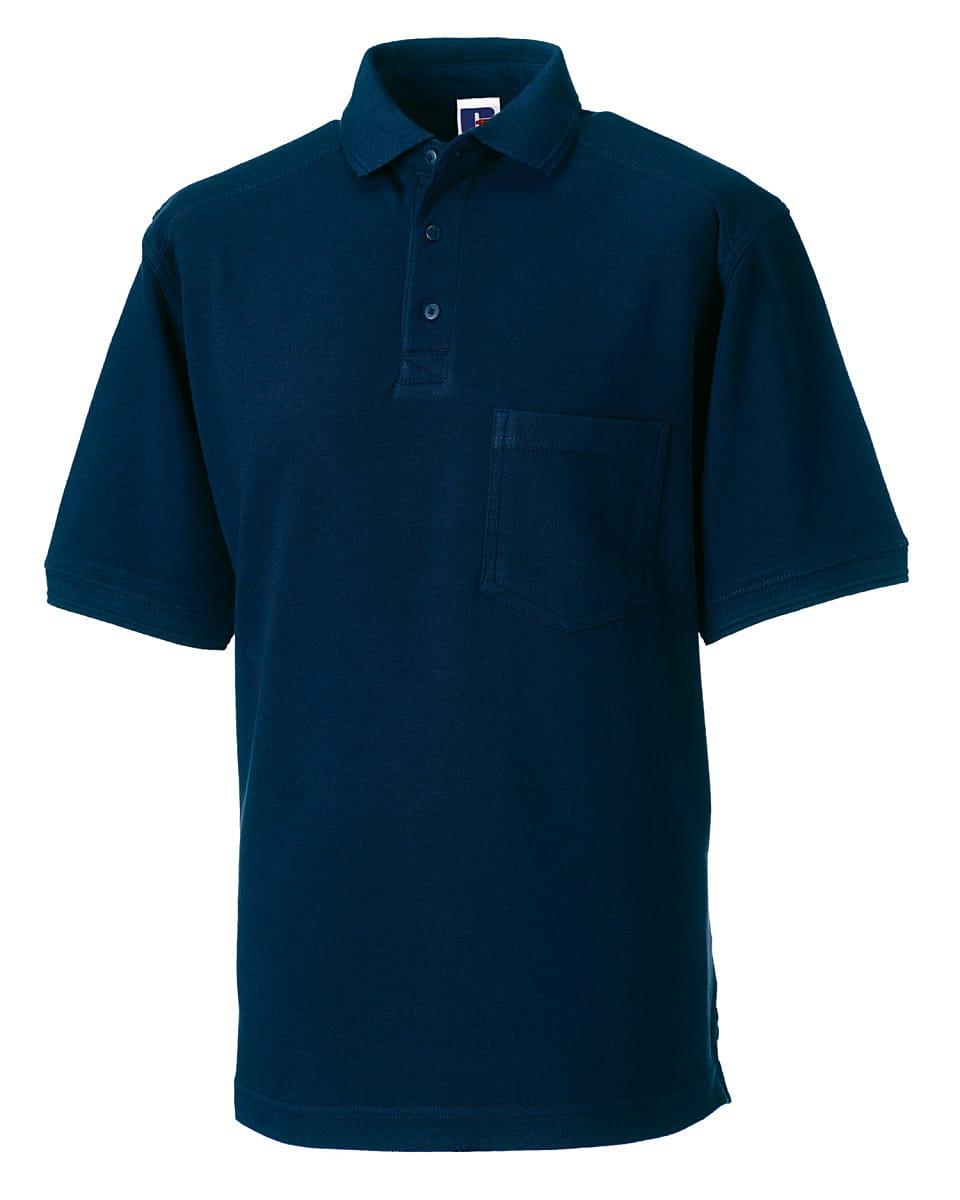 Russell Mens Heavy Duty Polo Shirt in French Navy (Product Code: 011M)