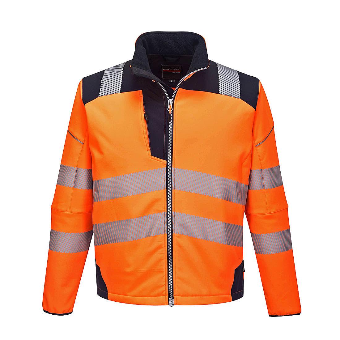 Portwest PW3 Hi-Viz Softshell Jacket in Orange / Navy (Product Code: T402)