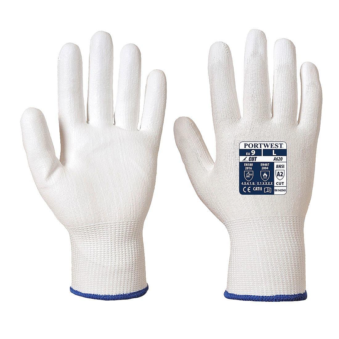 Portwest LR Cut PU Palm Gloves in White (Product Code: A620)
