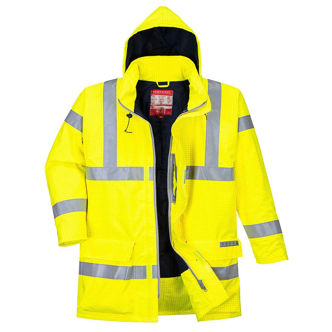 Portwest Bizflame Rain Hi-Viz Antistatic FR Jacket in Yellow (Product Code: S778)