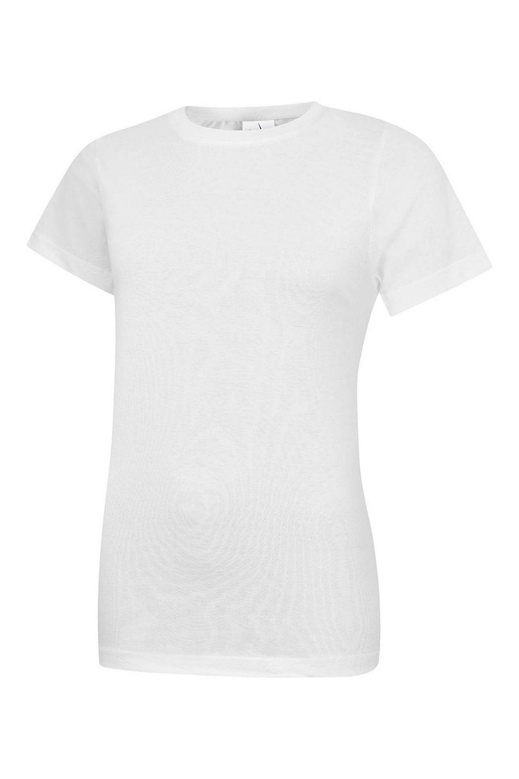 Uneek Womens Classic Crew Neck T-Shirt in White (Product Code: UC318)