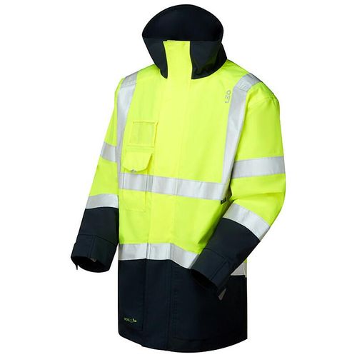 Leo Clovelly ISO 20471 Class 3 Breathable Executive Anorak Yellow/Navy