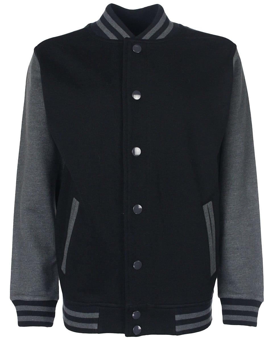 FDM Junior Varsity Jacket in Black / Charcoal (Product Code: FV002)