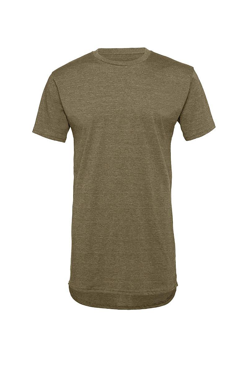 Bella Canvas Mens Long Body Urban T-Shirt in Heather Olive (Product Code: CA3006)