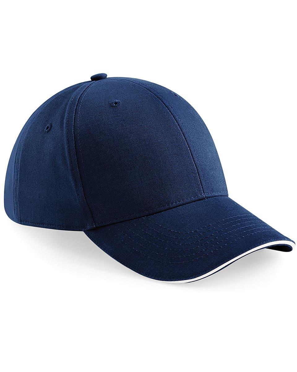 Beechfield Athleisure 6 Panel Cap in French Navy / White (Product Code: B20)