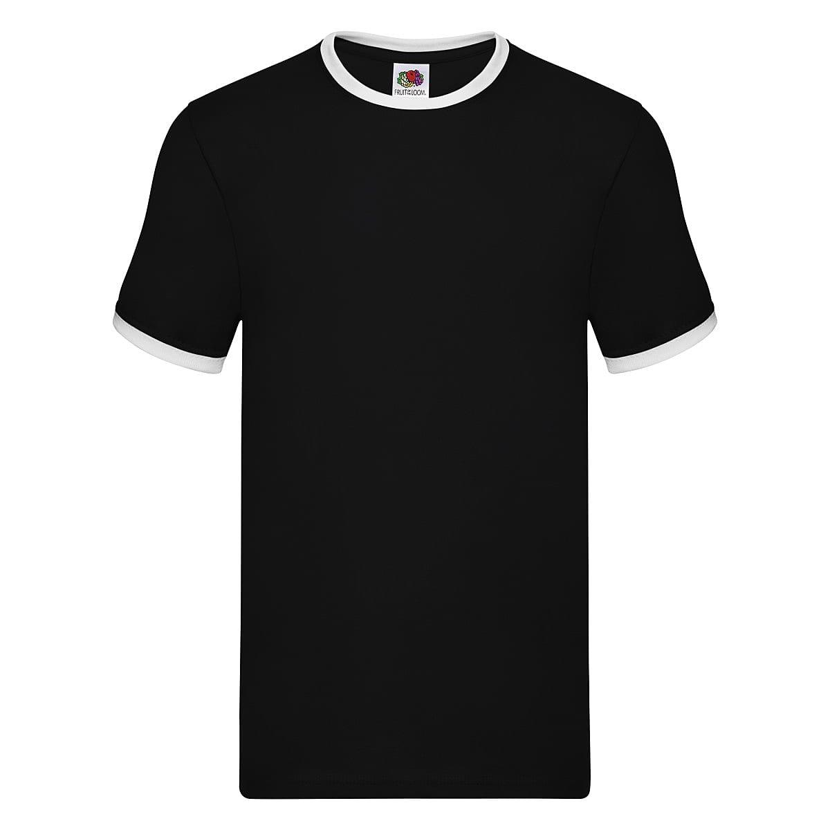 Fruit Of The Loom Ringer T-Shirt in Black / White (Product Code: 61168)