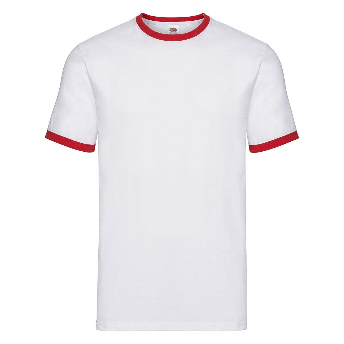Fruit Of The Loom Ringer T-Shirt in White / Red (Product Code: 61168)