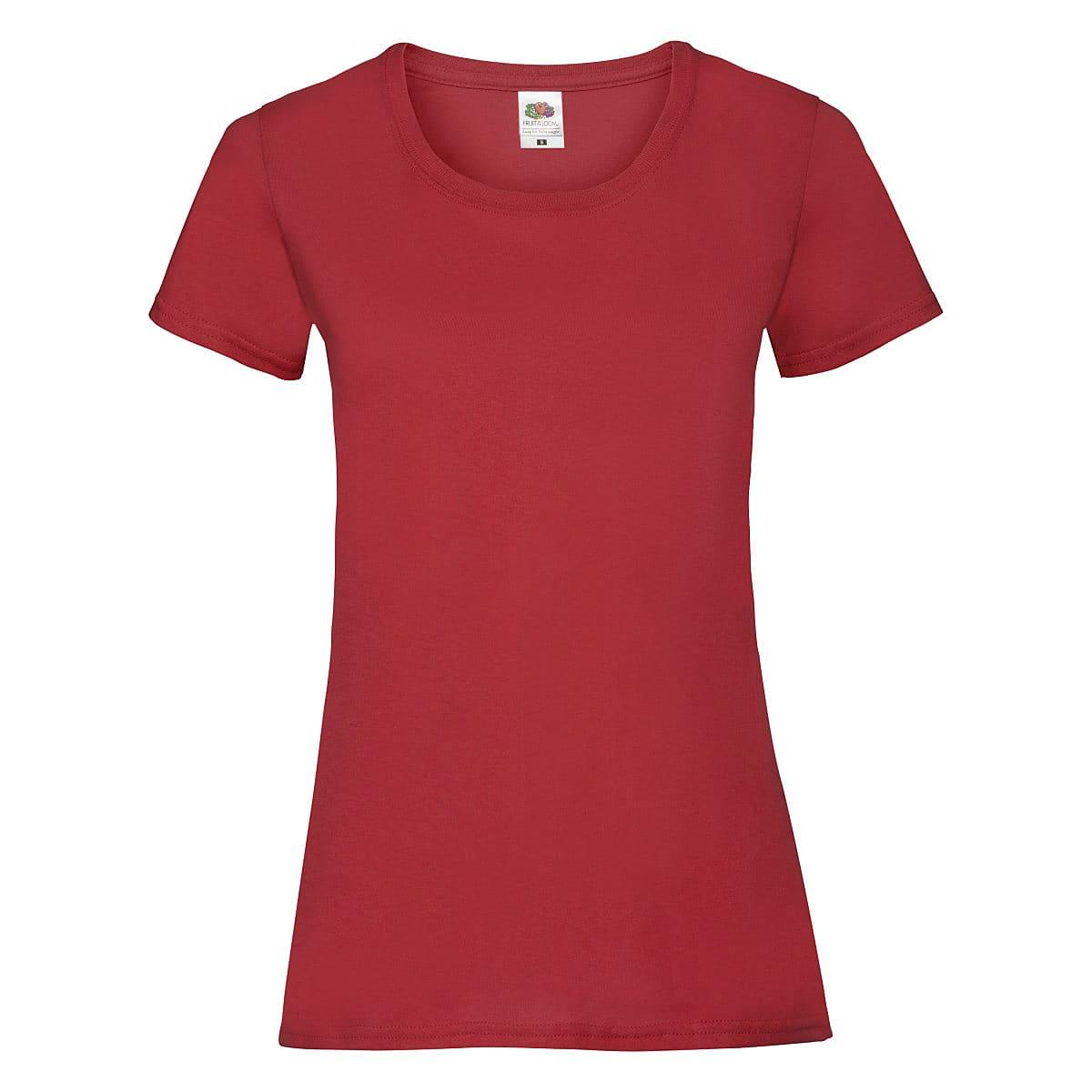 Fruit Of The Loom Lady-Fit Valueweight T-Shirt in Red (Product Code: 61372)