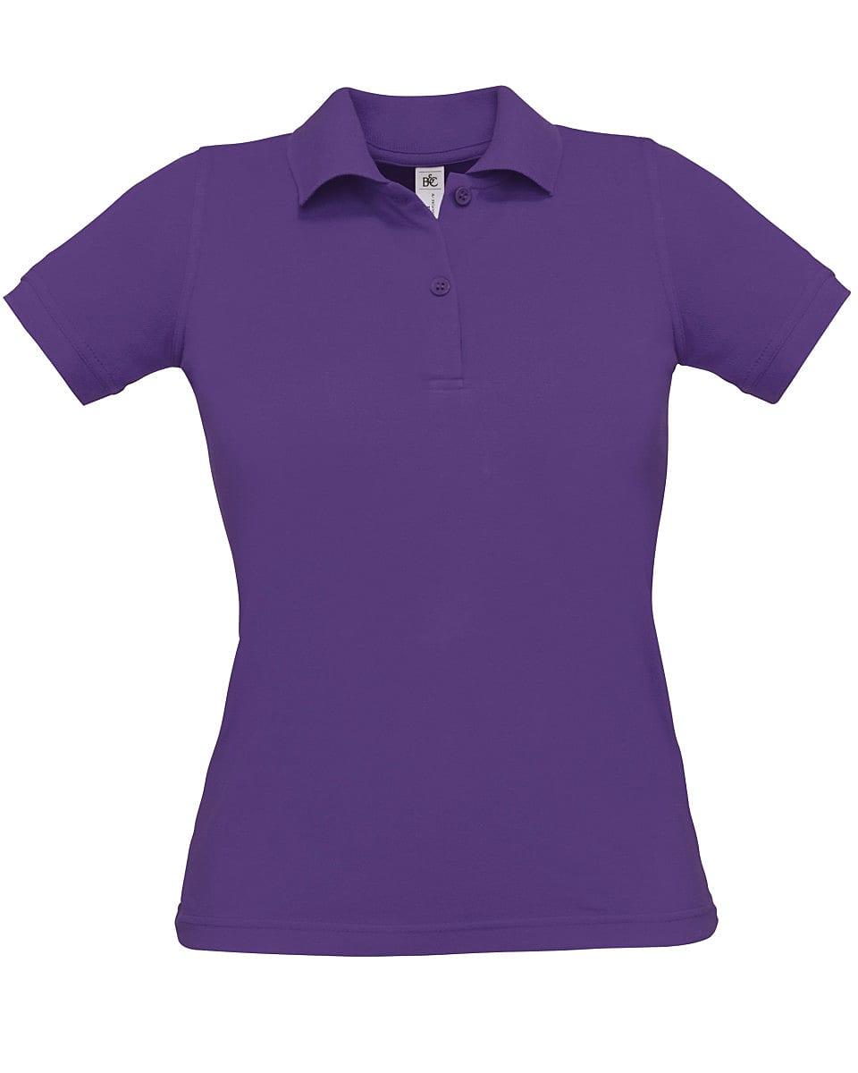 B&C Womens Safran Pure Short-Sleeve Polo Shirt in Purple (Product Code: PW455)