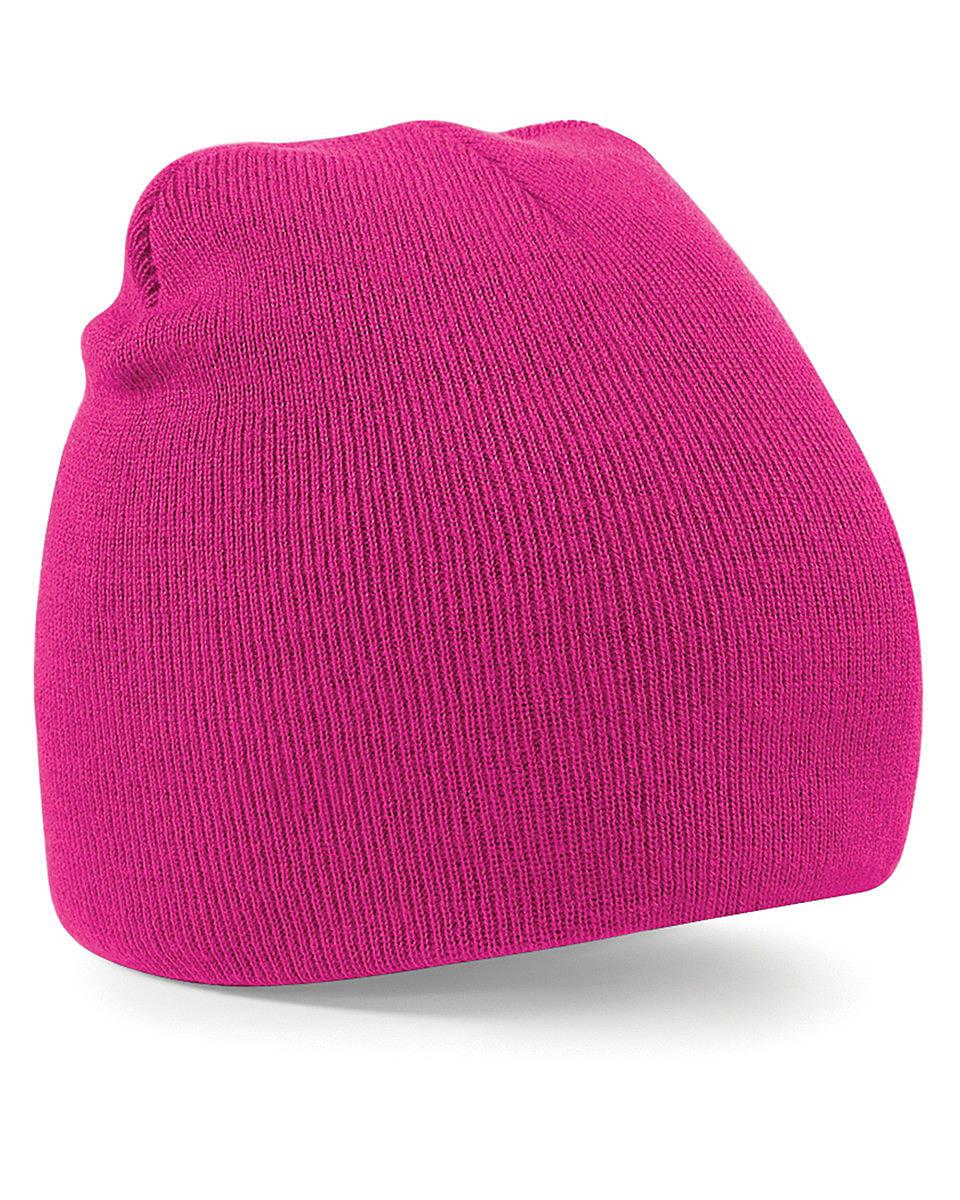 Beechfield Original Pull-On Beanie Hat in Fuchsia (Product Code: B44)