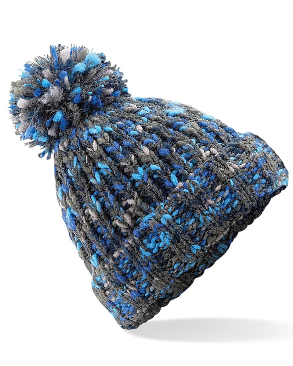 Beechfield Twister Pop Pom Beanie Hat in Glacier Twist (Product Code: B487)