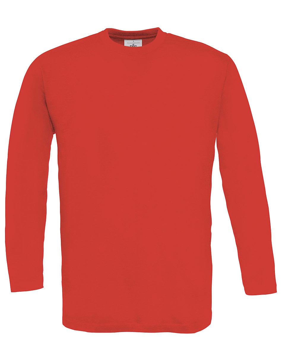 B&C Mens Exact 150 LSL T-Shirt in Red (Product Code: TU003)