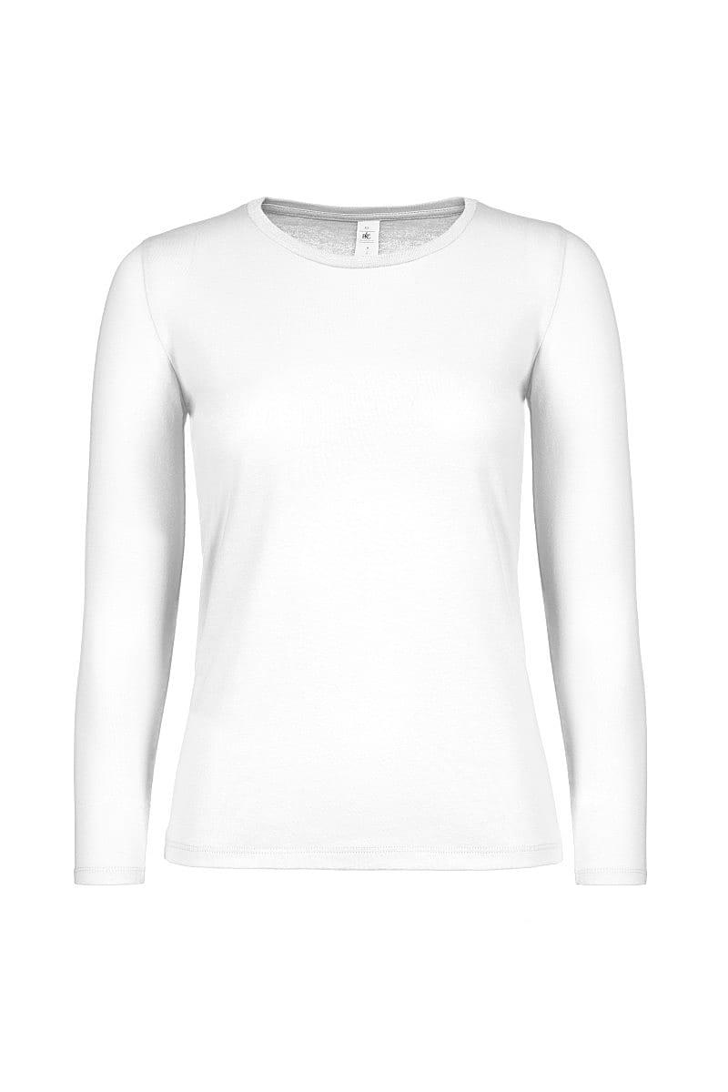 B&C Women E150 Long-Sleeve Top in White (Product Code: TW06T)