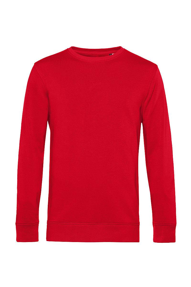 B&C Mens OrganiC Crew Neck Sweatshirt in Red (Product Code: WU31B)