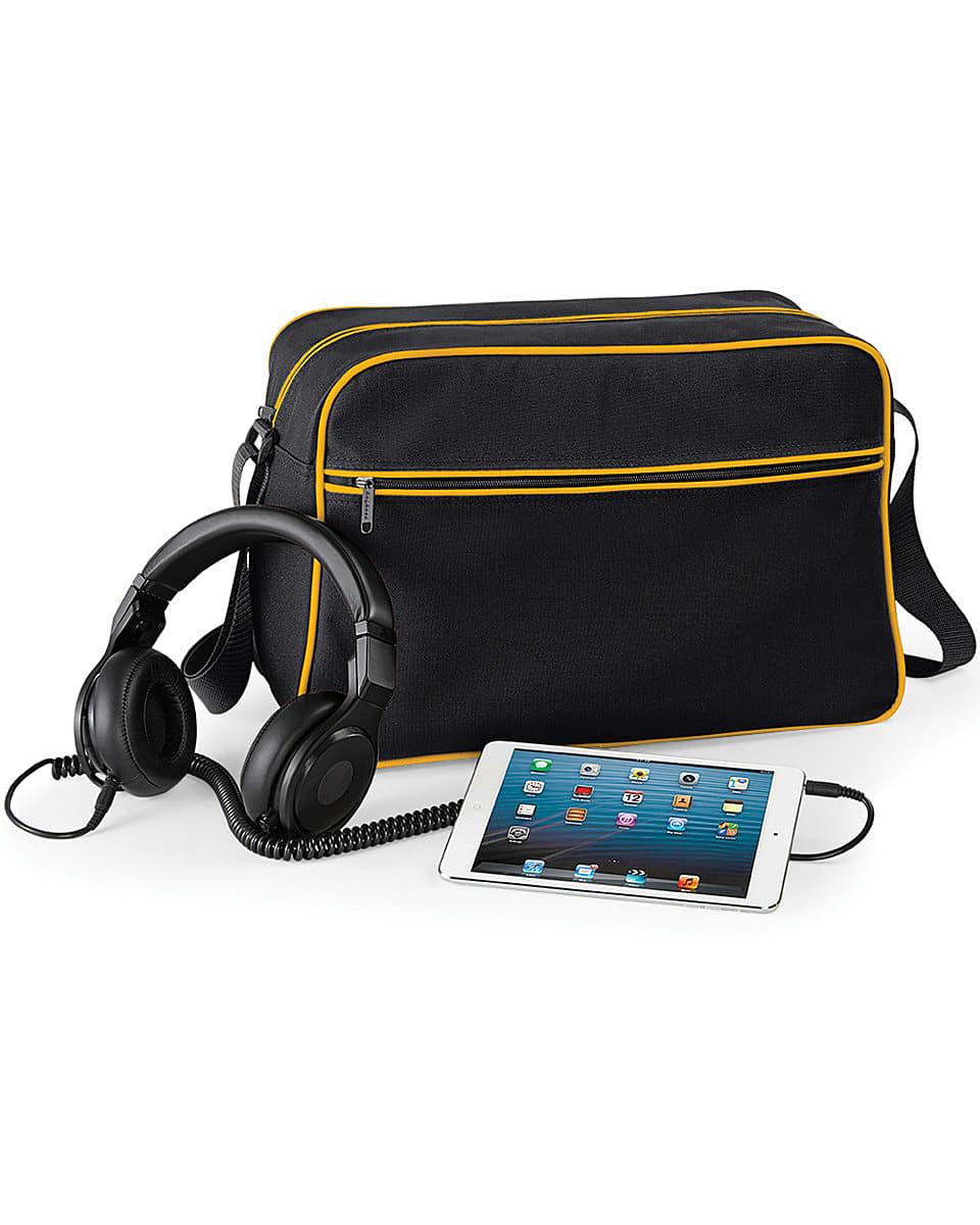 Bagbase Retro Shoulder Bag in Black / Gold (Product Code: BG14)