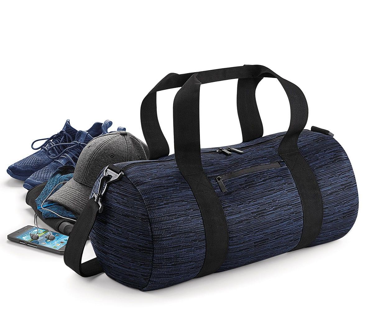 Bagbase Duo Knit Barrel Bag in Navy / Black (Product Code: BG196)