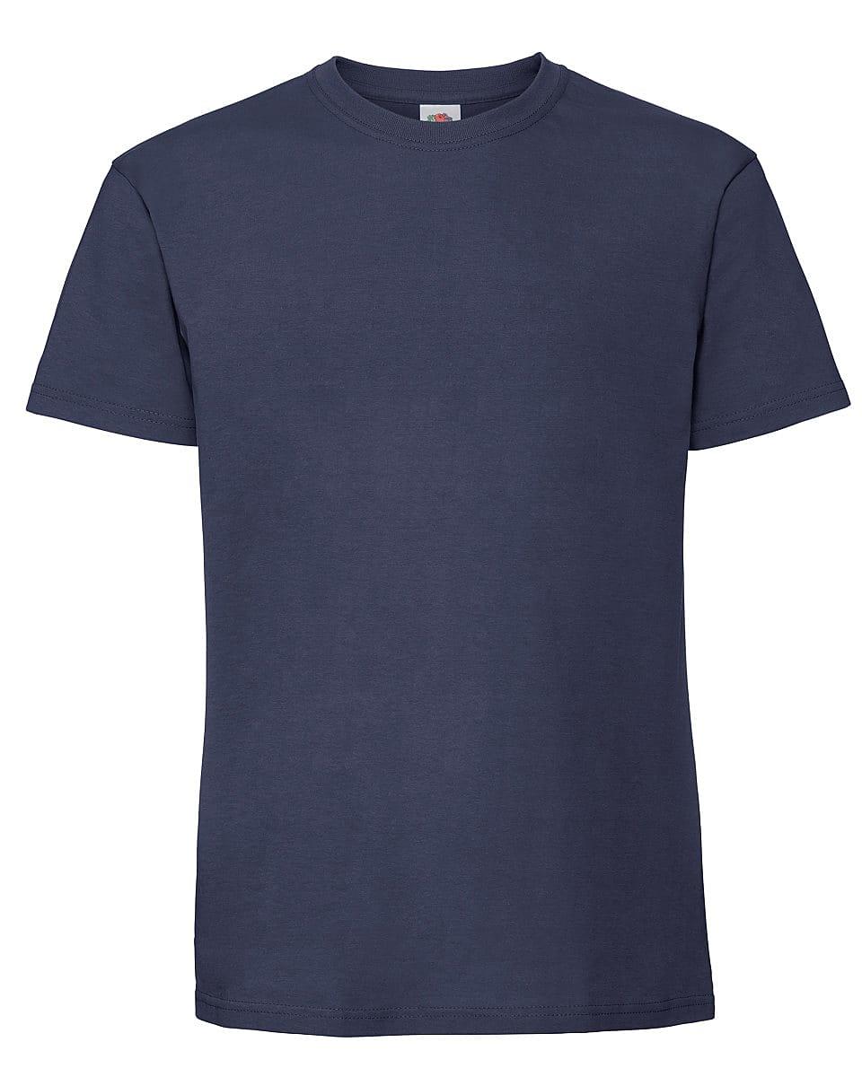 Fruit Of The Loom Mens Ringspun Premium T-Shirt in Navy Blue (Product Code: 61422)