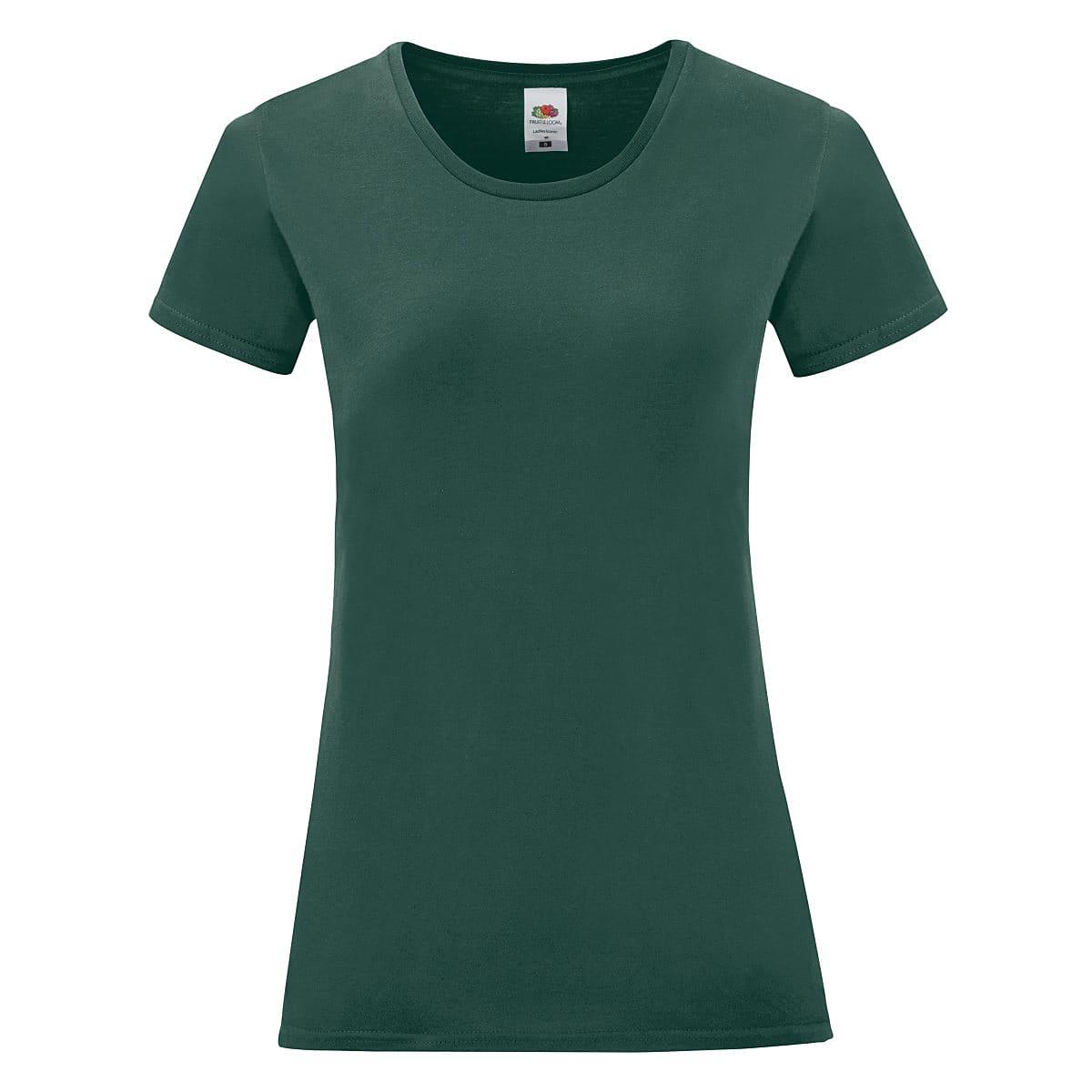 Fruit Of The Loom Womens Iconic T-Shirt in Forest Green (Product Code: 61432)