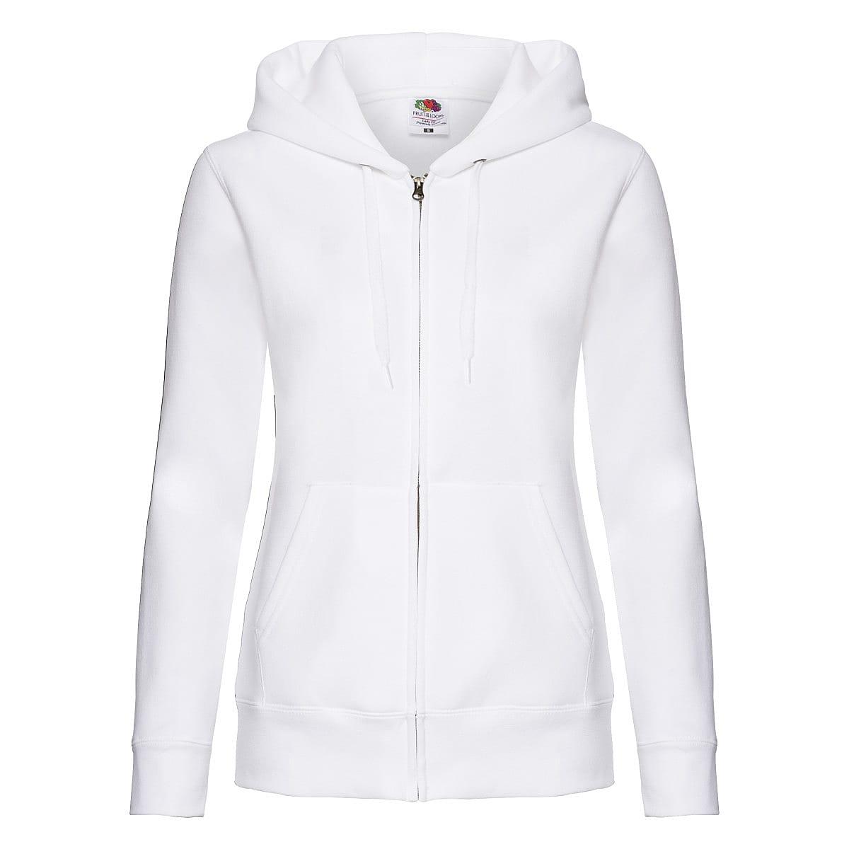 Fruit Of The Loom Lady-Fit Hoodie in White (Product Code: 62118)