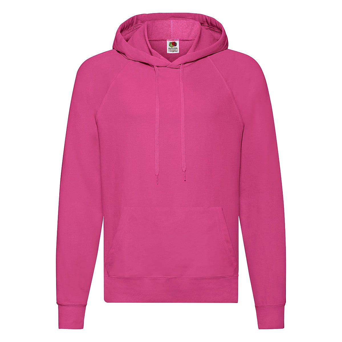 Fruit Of The Loom Mens Lightweight Hoodie in Fuchsia (Product Code: 62140)