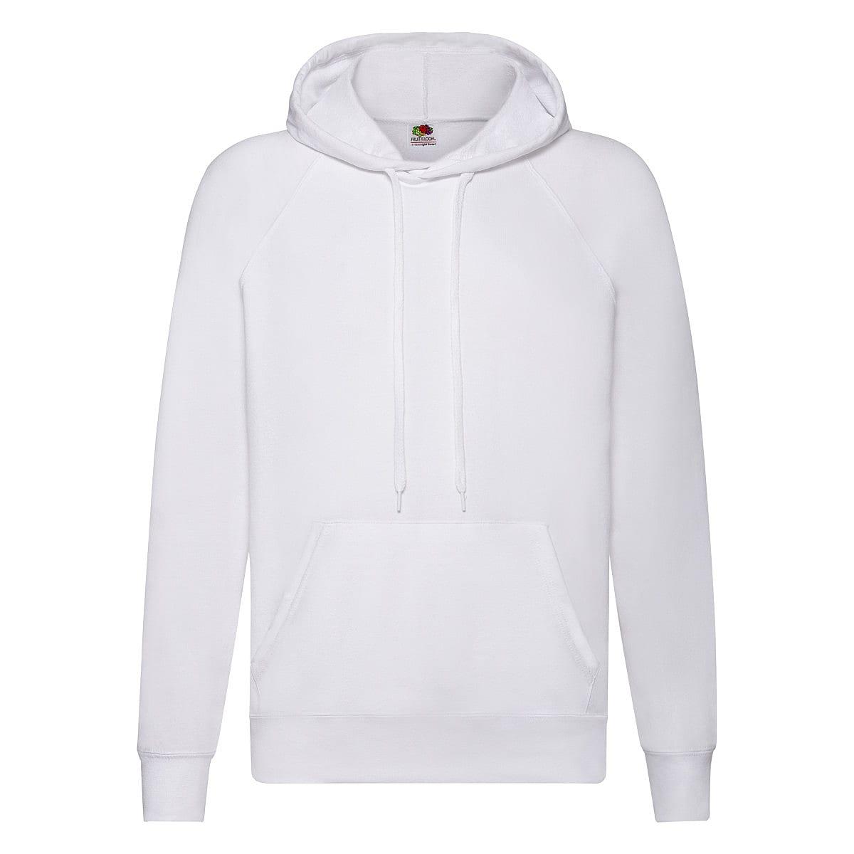 Fruit Of The Loom Mens Lightweight Hoodie in White (Product Code: 62140)