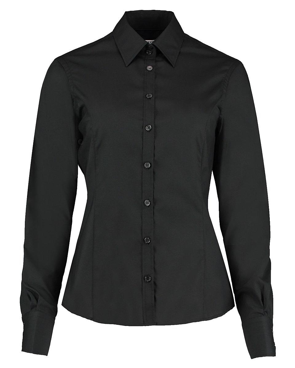 Kustom Kit Womens Long-Sleeve Business Shirt in Black (Product Code: KK743F)