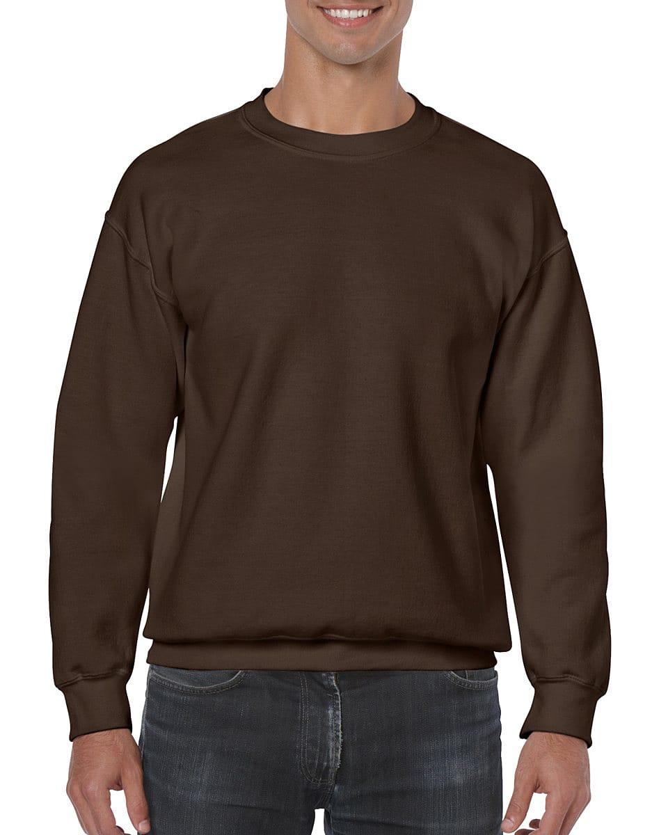Gildan Heavy Blend Adult Crewneck Sweatshirt in Dark Chocolate (Product Code: 18000)