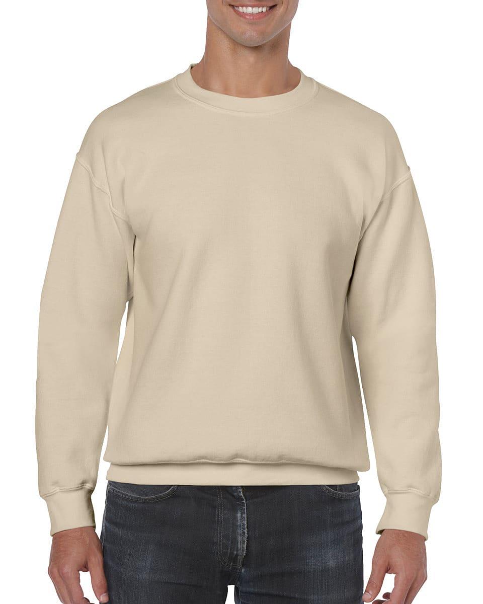 Gildan Heavy Blend Adult Crewneck Sweatshirt in Sand (Product Code: 18000)