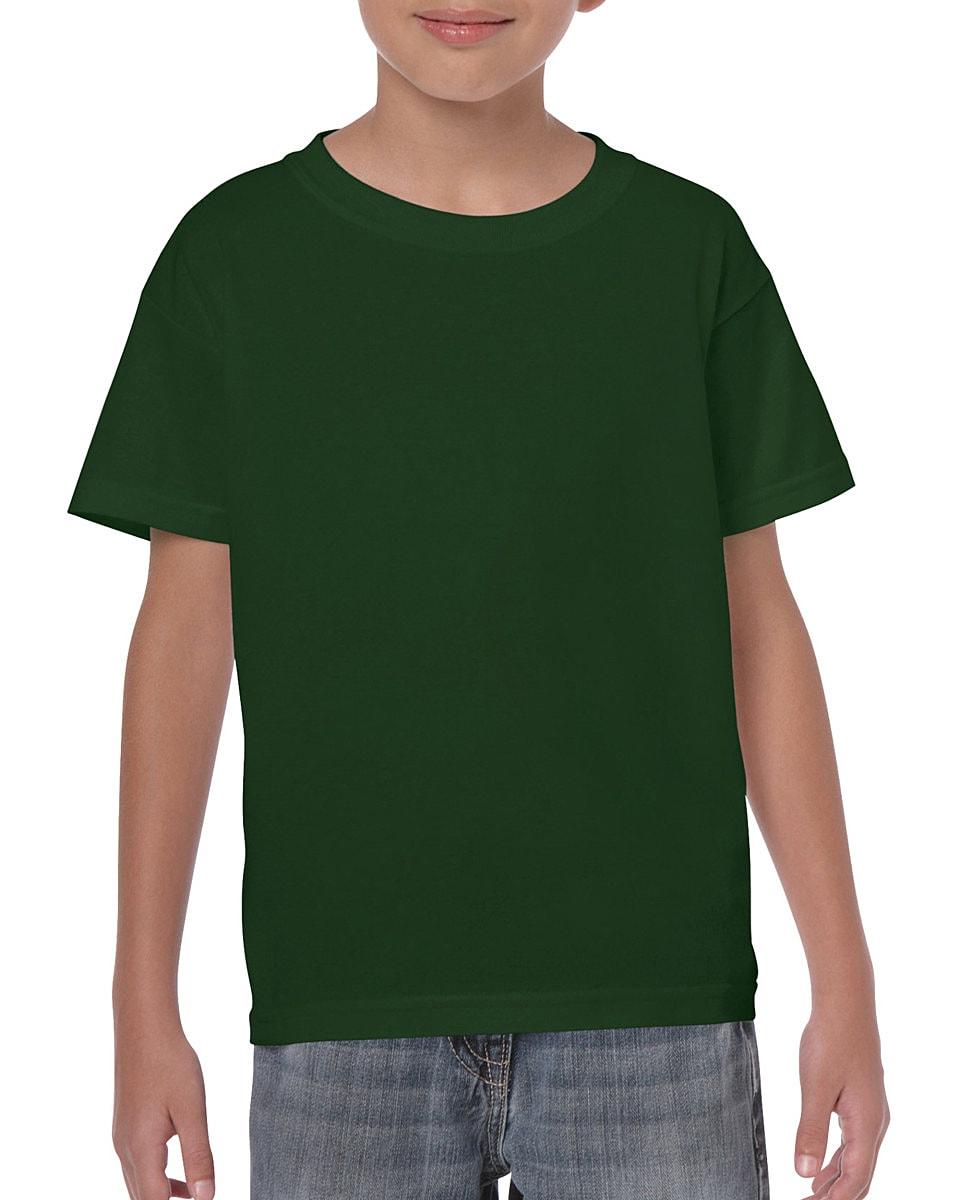 Gildan Childrens Heavy Cotton T-Shirt in Forest Green (Product Code: 5000B)