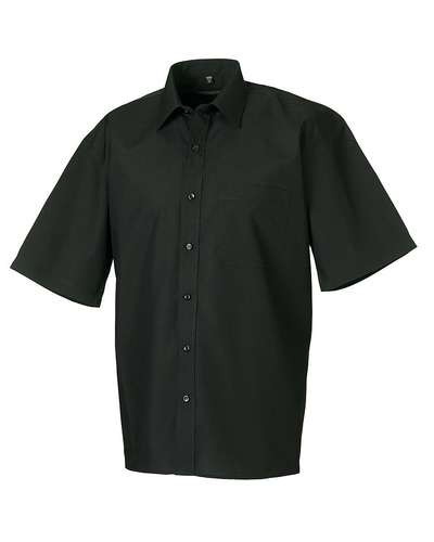 Russell Collection Mens Short-Sleeve Polycotton Easy Care Poplin Shirt