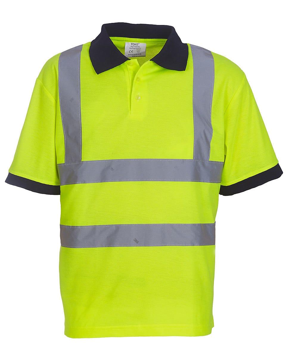 Size XXXL YOKO HVJ210 YELLOW NAVY Mens High Visibility Vis Viz Polo Shirt Work