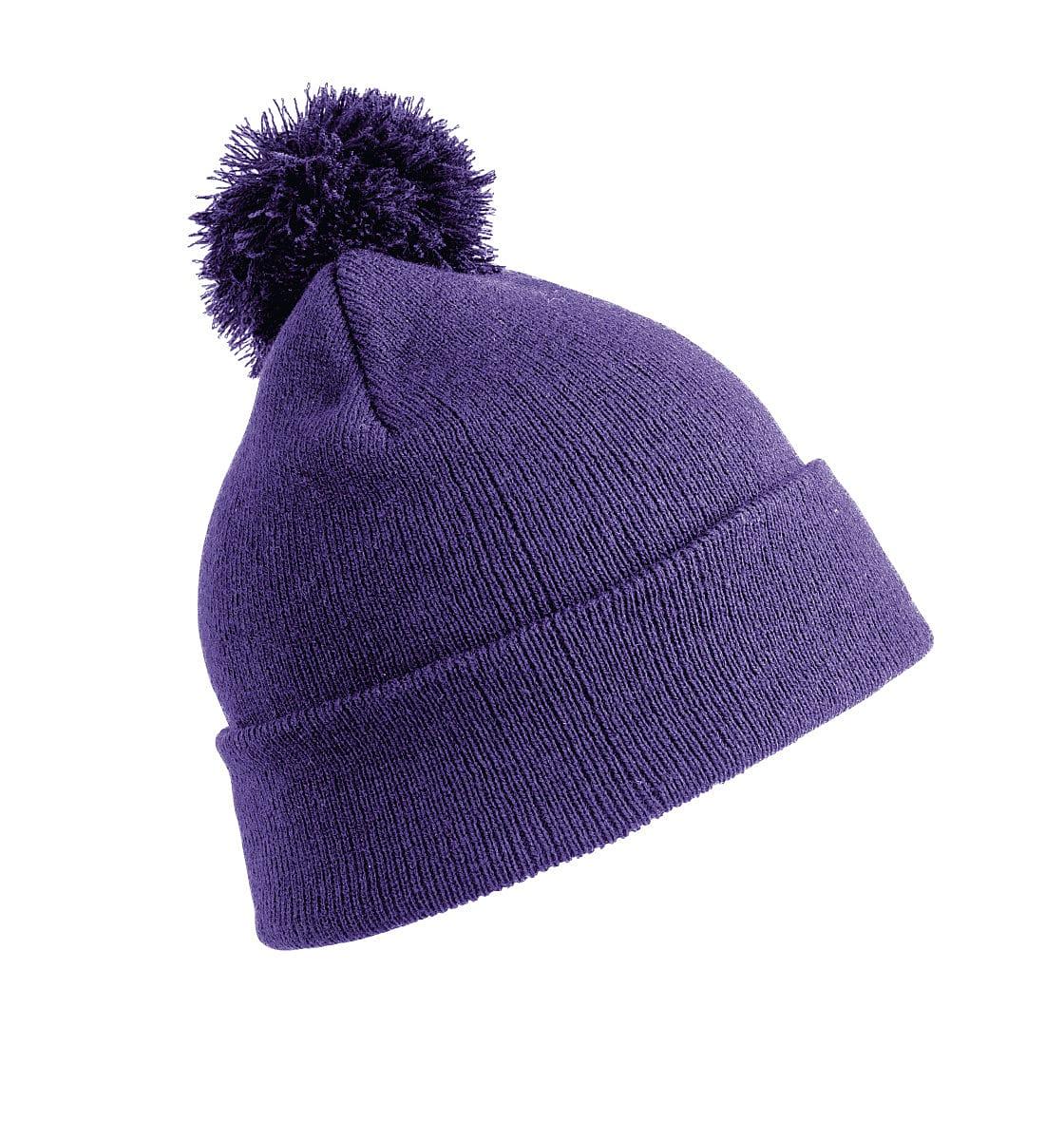 Result Winter Jr PomPom Beanie Hat in Purple (Product Code: RC028J)