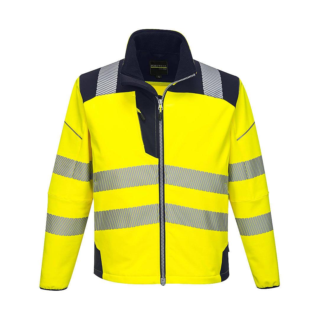 Portwest PW3 Hi-Viz Softshell Jacket in Yellow / Navy (Product Code: T402)