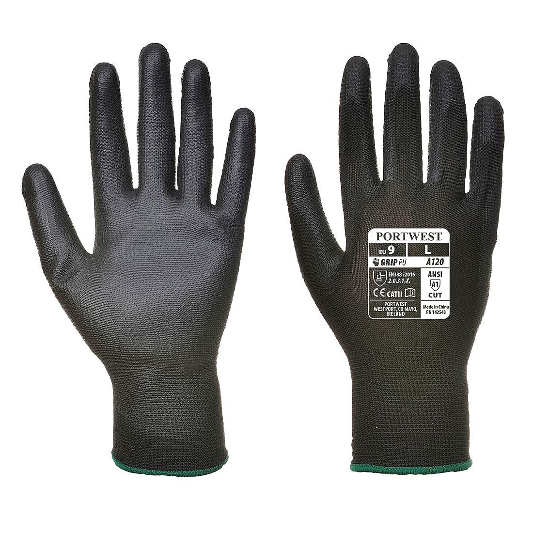 Portwest PU Palm Gloves in Black (Product Code: A120)