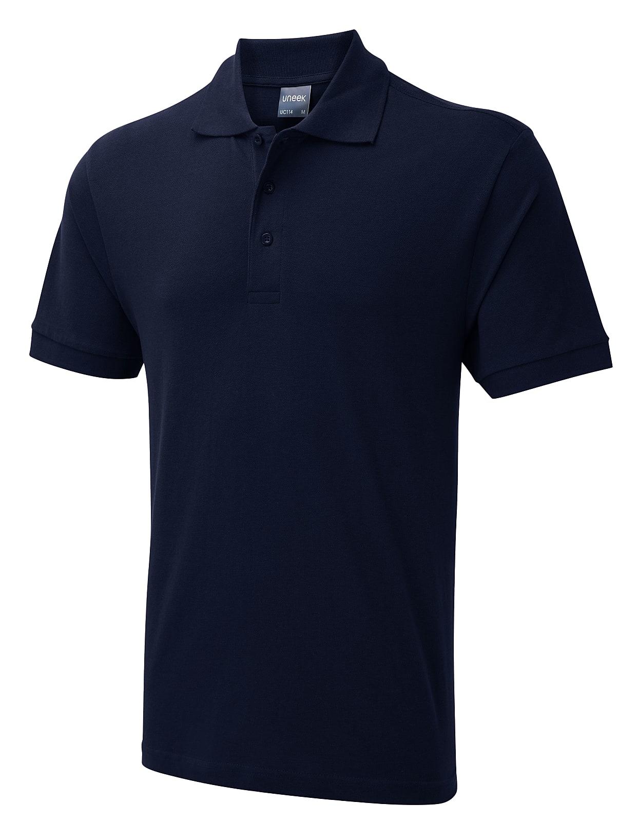 Uneek 180GSM Mens Polo Shirt in Navy (Product Code: UC114)