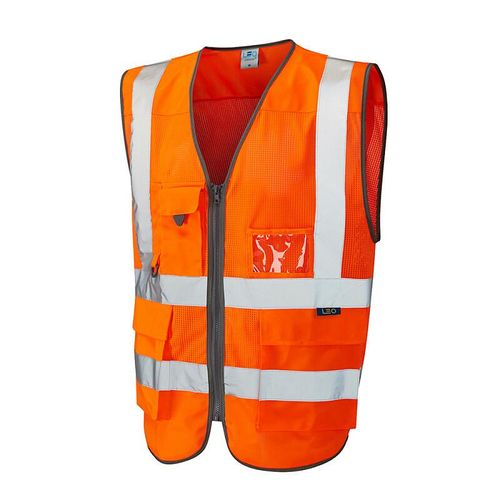 Leo Cobbaton ISO 20471 Class 2 Coolviz Superior Waistcoat Orange