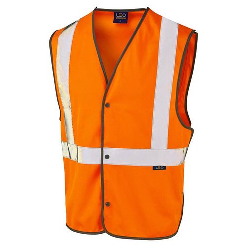 Leo Umberleigh ISO 20471 Class 2 Railway Stud Waistcoat Orange