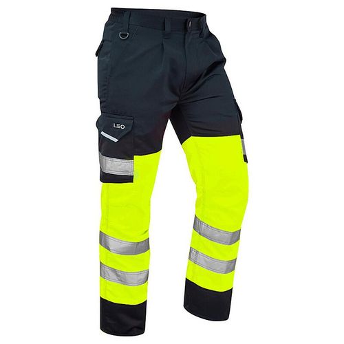 Leo Bideford ISO 20471 Class 1 Cargo Trouser Yellow/Navy