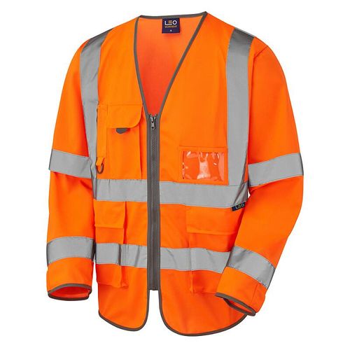 Leo Wrafton ISO 20471 Class 3 Sleeved Superior Waistcoat Orange