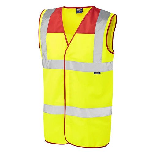 Leo Bradworthy ISO 20471 Class 2 Red Yoke Waistcoat