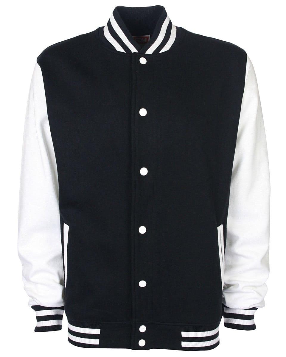 FDM Unisex Varsity Jacket in Black / White (Product Code: FV001)