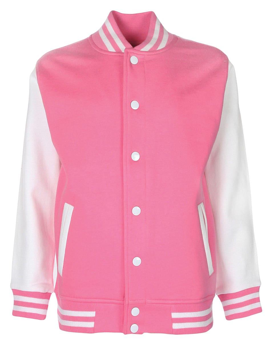 FDM Junior Varsity Jacket in Bubblegum / White (Product Code: FV002)
