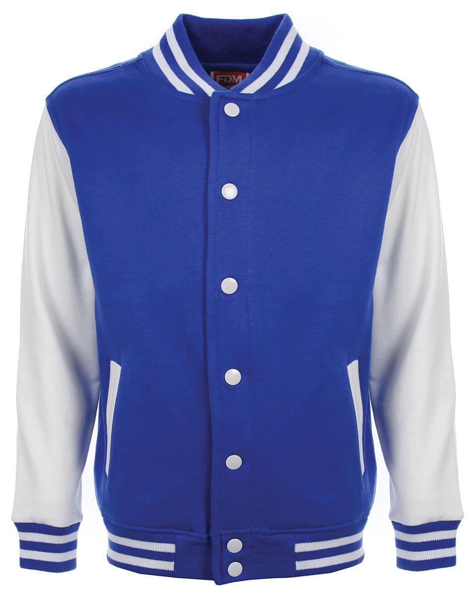 FDM Junior Varsity Jacket in Royal / White (Product Code: FV002)