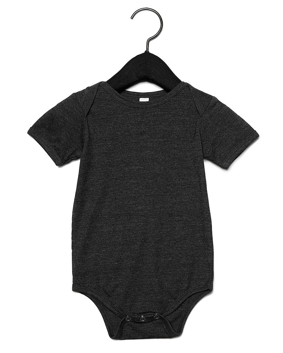 Bella Baby Jersey Short-Sleeve Onesie in Dark Grey Heather (Product Code: BE100B)