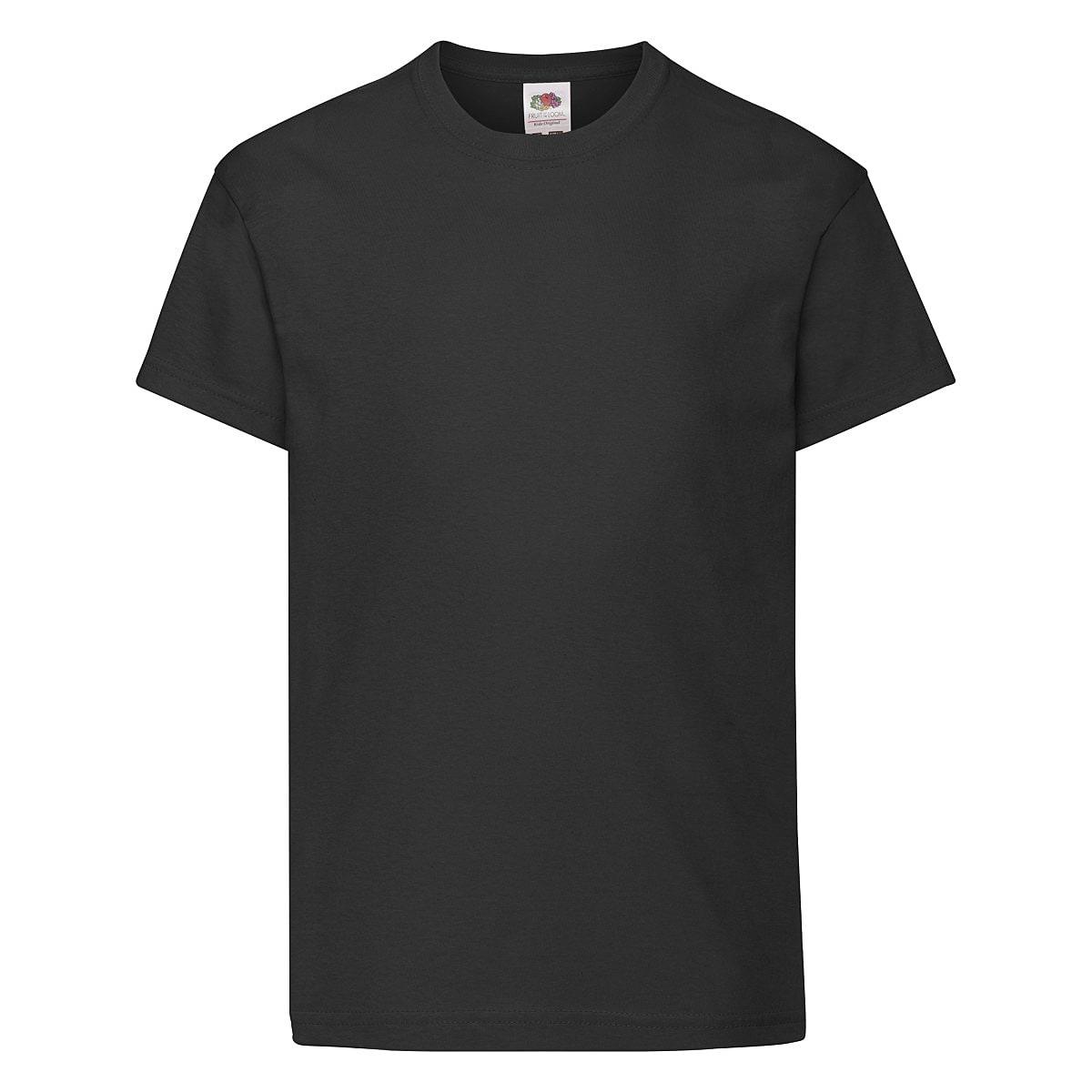 Fruit Of The Loom Kids Original T-Shirt in Black (Product Code: 61019)