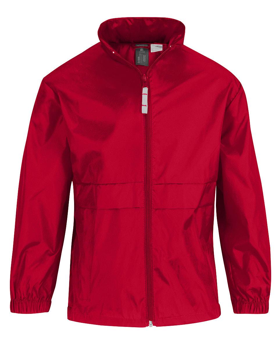 B&C Childrens Sirocco Lightweight Jacket in Red (Product Code: JK950)