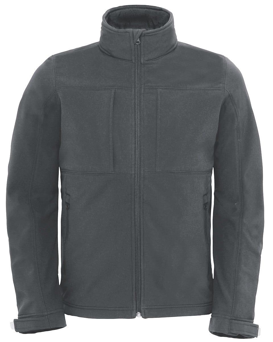 B&C Mens Hooded Softshell Jacket in Dark Grey (Product Code: JM950)