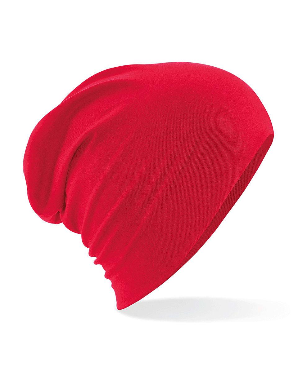Beechfield Hemsedal Cotton Slouch Beanie Hat in Classic Red (Product Code: B368)